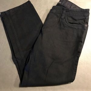 Boden Women's Black denim cropped pants sz 8 R